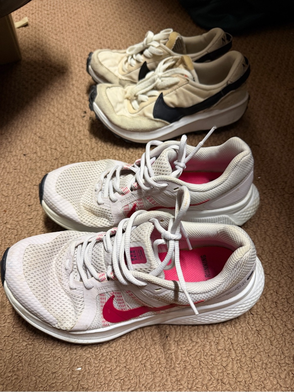 Nike Women’s White and Pink Athletic Running Shoes